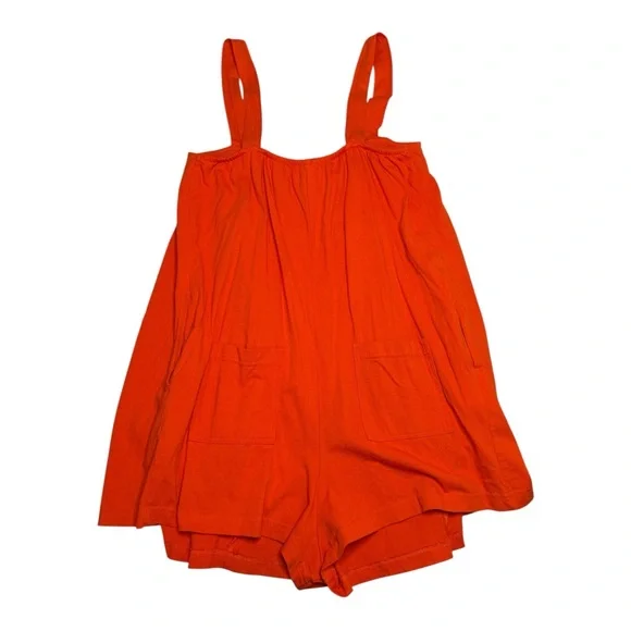 Free People Nichola Romper in Tangerine Tango Size Medium - Picture 2 of 4